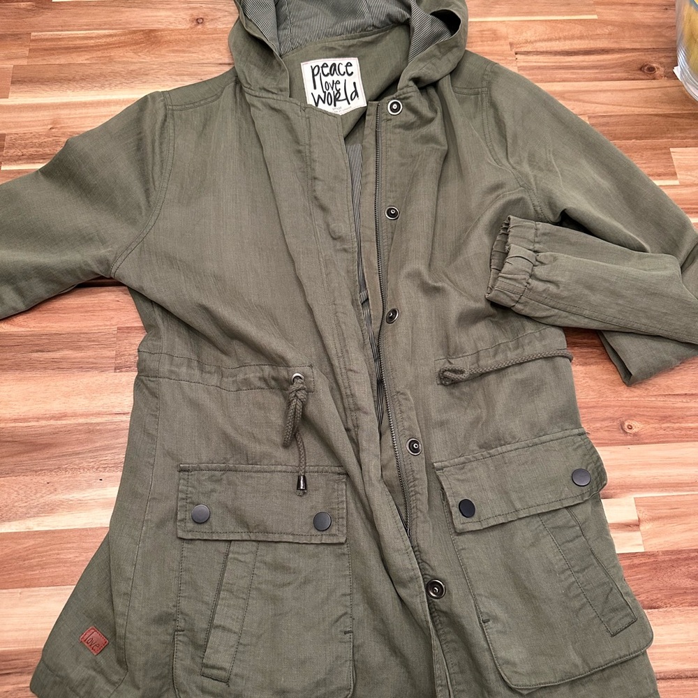 Green Jacket with Red Love Graphic - Picture 2 of 6